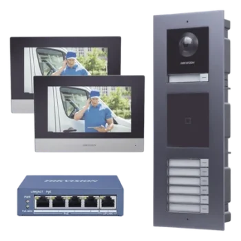 Kit Videoportero IP / 2 Megapixel / 7 Departamentos / 2 Puertas / IP65 / PoE / Empotrado