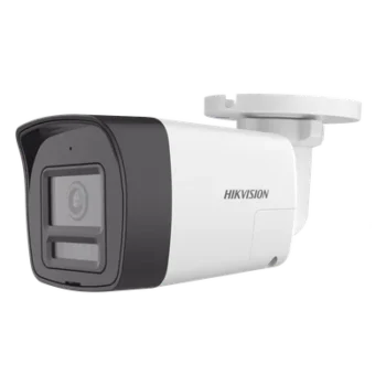 Cámara Bala TURBOHD / 4K 8 Megapixel / Lente 2.8 mm / Ángulo 113° / Dual Light IR 30 m (98.4 ft) + Luz Blanca 20 m (65.6 ft) / Audio Bidireccional / Sirena y Estrobo LED / IP67 / Metal