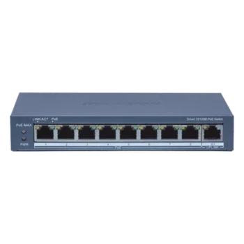 Switch Administrable PoE+ / 8 Puertos 10/100 Mbps / Uplink Gigabit / PoE Extendido 300 m (984.3 ft) / 110 W / Gestión Remota