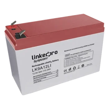 Batería LiFePO4 / 12.8 Vcc / 9 Ah / 2000 Ciclos / Descarga 9 A / -20°C a +60°C / Terminales F1-F2