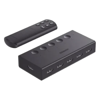 Conmutador HDMI / 5 Entradas 1 Salida / 4K@60Hz / HDMI 2.0 / 18Gbps / IR 10m (32.81 pies) / USB-C