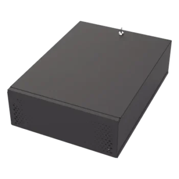Gabinete Metálico para DVR/NVR / Acero Calibre 20 / 525x180x677 mm / Chapa con Llave / Compatible Ventilador 120 mm / Fijación Mesa o Escritorio