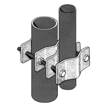 Abrazadera Dual / Mástil 3.81-8.9 cm (1.5-3.5 in) / Acero Galvanizado / Montaje Paralelo