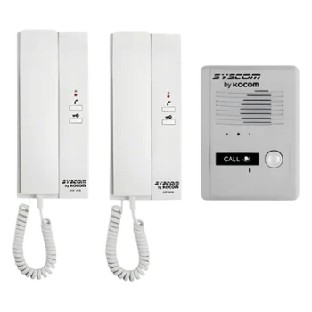 Kit de Audio Portero / 2 Auriculares / Frente de Calle Metálico / Montaje Pared o Escritorio / 0.5W-3.3W