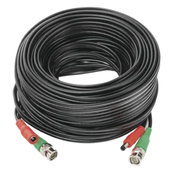Cable Coaxial Siames / BNC RG59 + Alimentación / 20 m (65.62 pies) / 100% Cobre / 4K / Interior-Exterior