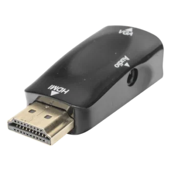 Convertidor HDMI a VGA / 1920x1080 @ 60Hz / Audio 3.5 mm / Plug-and-Play / Chapado en Níquel