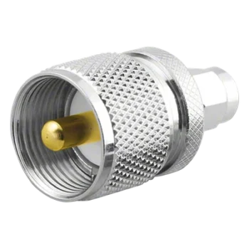 Adaptador en Línea / SMA Macho a UHF Macho PL-259 / Cuerpo Bronce Niquelado / Contacto Oro / Aislante Teflón