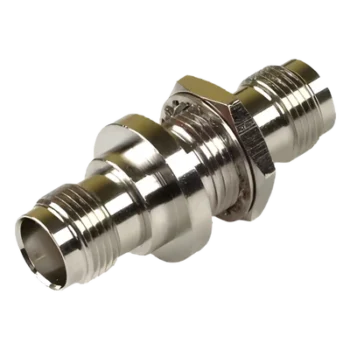 Adaptador / Doble TNC Hembra / Montaje Hermético Chasis / Tipo D-Plano / Níquel-Oro-Teflón