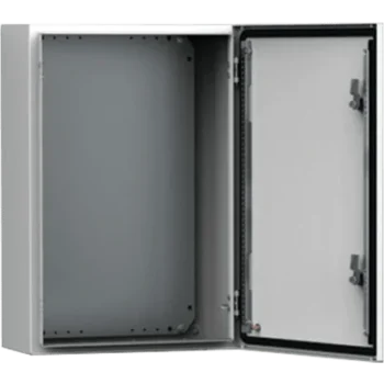 Gabinete Mural MAS 500 x 500 x 210 mm (19.7 x 19.7 x 8.3 in) / IP66 / NEMA 4/12/13 / IK10 / Acero Dulce 1.5 mm / Platina de Montaje Incluida / Color Gris Claro RAL 7035