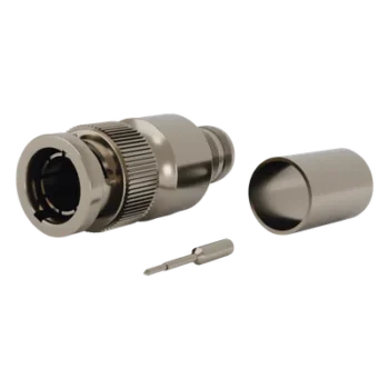 Conector BNC Macho / 75 Ohm / Anillo Plegable / RG-11/U Grupo R1 / 25 mm / Níquel-Oro-Teflón