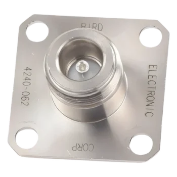 Conector N Hembra / Cambio Rápido QC / No-Soldable / Panel 4 Perforaciones 18 mm / 0.71 in / Níquel-Plata-Teflón