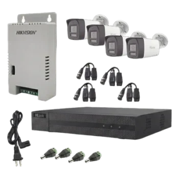 Kit de Videovigilancia TurboHD / 4 Canales + 1 IP / 2 Megapixel / Audio Bidireccional / Dual Light 30 m (98.4 ft) IR 20 m (65.6 ft) / Exterior IP67 / Fuente Regulada 12-15 VDC
