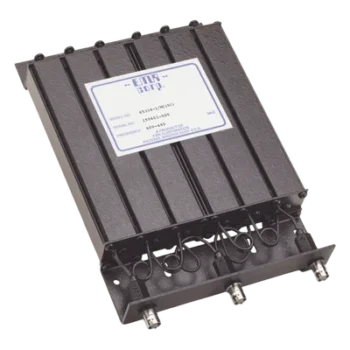Duplexer / Rechazo de Banda / 400-440 MHz / 4.6-6 MHz Sep. / 50 W / BNC Hembra / 6 Cavidades / 1.25x6x9.5 in