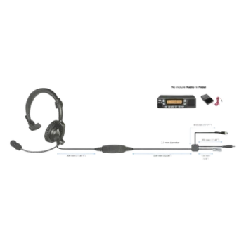 Auriculares con diadema metálica ajustable / Micrófono condensador con reducción de ruido / PTT en línea / Compatible con radios Icom