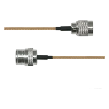 Cable coaxial RG142 / Conector N hembra a TNC macho inverso / 60 cm (1.97 ft) / Jumper para redes inalámbricas