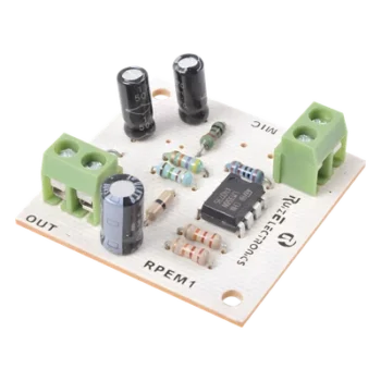 Tarjeta preamplificadora / 3-18 VDC / 30 dB ganancia ajustable / Micrófono electret integrado / Salida por bloque de terminales