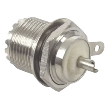 Conector UHF Hembra / Montaje Frontal D Plano / Cuerpo Níquel / Contacto Plata / Aislante Teflón