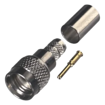 Conector Mini-UHF Macho / Anillo Plegable / Níquel-Oro-Delrin / Compatible PROFLEX / 0.33 ft Cable