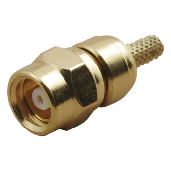 Conector RF / SMC Macho / Anillo Plegable / RG-58/U LMR-195 RG-142/U / Bronce Oro / Teflón