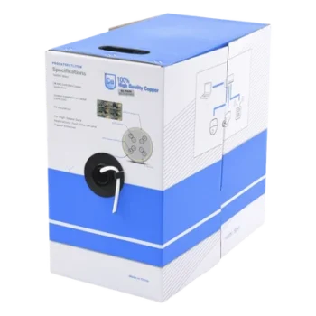 Bobina de Cable UTP Cat5e para Exterior / 305 m (1000 pies) / 24 AWG / 6.2 mm / Certificado UL / 100% Cobre / Sin Blindaje
