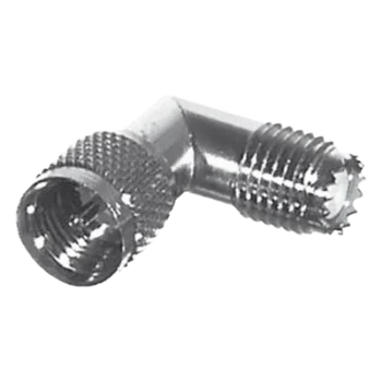 Adaptador en Ángulo Recto / Mini-UHF Macho a Hembra / Ingleteado / Níquel / Oro / Teflón