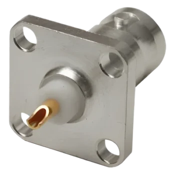 Conector BNC Hembra / Montaje Panel 4 Perforaciones / 13 mm / 50 Ω / Soldable PCB
