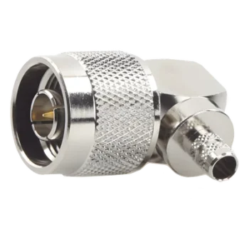 Conector N Macho en Ángulo Recto / Anillo Plegable / Cables RG-8/X, LMR-240 / Níquel, Oro, Teflón