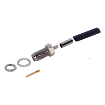 Conector SMA / Hembra / Montaje Chasis D Plano / Anillo Plegable / 12.4 GHz / 50 Ohm / RG-174/U