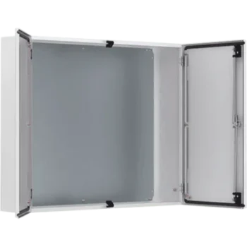 Gabinete de Doble Puerta MAD / 1000 x 1000 x 300 mm (39.37 x 39.37 x 11.81 in) / NEMA Tipo 12 / IP55 / IK10 / Acero Dulce 1.5 mm / Placa de Montaje Incluida / Gris Claro RAL 7035