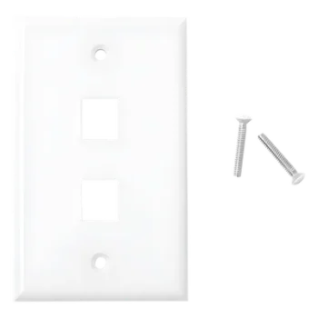Placa de Pared / 2 Puertos Keystone / Montaje Vertical / UL 94V-0 / 70 x 115 mm (2.75 x 4.52 in)
