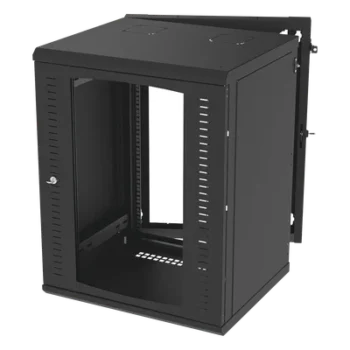 Gabinete de Pared Abatible / Rack 19" 16U / Cristal Templado / Carga 70 kg / Ventilación Opcional
