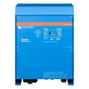 Inversor Cargador de Onda Pura / Entrada 48 Vcc / Salida 8000 W 230 Vca 60 Hz / Conmutación 20 ms / PowerAssist Híbrida / Dos Entradas CA / 10 kVA