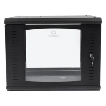 Gabinete de Pared Abatible / Rack 19" 9U / Cristal Templado / Carga 45 kg / Ventilación Preparada