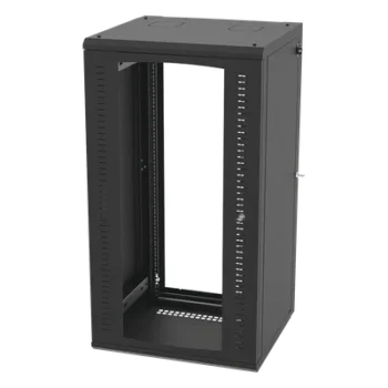 Gabinete Abatible de Pared (Con Marco Trasero) con Rack 19" de 24 Unidades. Ventana de Cristal Templado.