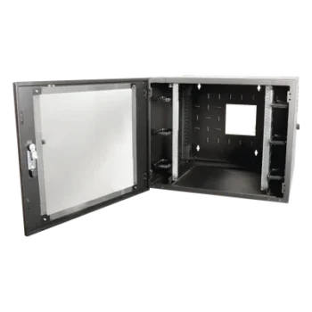 Gabinete de Pared 19in / 12 UR / Abatible / 610 mm (2 ft) de Profundidad / Carga 91 kg (200.6 lb) / Gestión de Cables Integrada