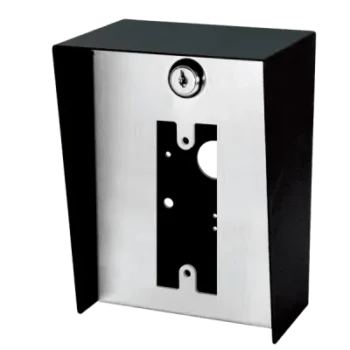 Gabinete para Montaje en Poste / Carcasa de Acero con Pintura en Polvo / Placa Frontal de Acero Inoxidable con Bisagra / IP65 Impermeable / 128x170x94 mm (5.0x6.7x3.7 in)