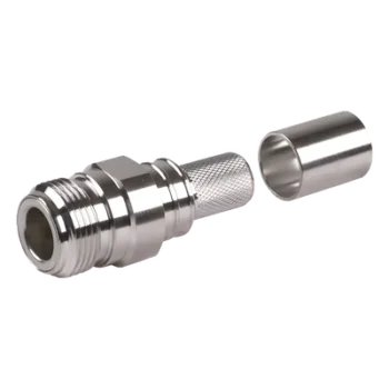 Conector N Hembra / Plegable con Pin Cautivo / 50 Ohms / VSWR 1.3 / Hasta 6 GHz / Para RG-8, LMR-400, CNT-400