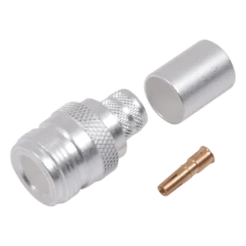 Conector Coaxial N Hembra / Anillo Plegable / 50 Ohmios / Cables LMR-400, RG8/U / Contacto Oro 24k / Aislamiento Teflón
