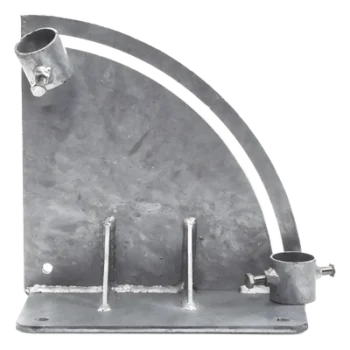 Base para Mástil con Ajuste de Ángulo / Acero Galvanizado en Caliente / Mástil 1" a 1-3/4" / Inclinación 0° a 60° / Tolerancia ±5 cm