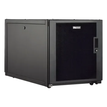 Gabinete Profesional de Telecomunicaciones, de Piso, 12 UR, 600 mm de Ancho y 1070 mm de Profundidad, Color Negro