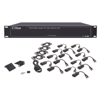 Kit Transceptor Activo / 16 Canales / Video + Potencia por UTP / 4K a 150 m (492.1 ft) / Rack 19" / HD-TVI/CVI/AHD/CVBS