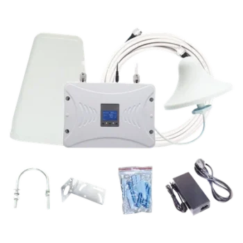 Kit Amplificador de Señal Celular 4.5G LTE, 3G y Voz. Funciona con Todos los Operadores. Soporta Múltiples Dispositivos y Tecnologías. Hasta 1000 metros cuadrados de Cobertura