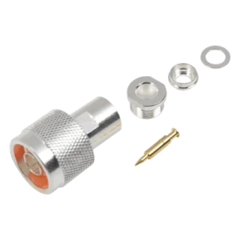 Conector RF N Macho / Rosca / Bronce Plateado / Contacto Oro / Teflón / RG-8/X LMR-240 BELDEN 9258