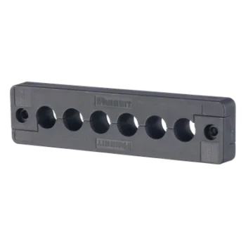Pasacables de 6 Orificios en Línea 4.41" X 0.67" IP65, para Cables Terminados, Color Negro