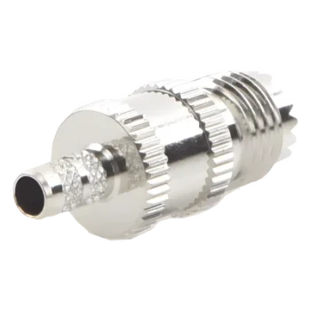 Conector RF Mini UHF Hembra / Anillo Plegable / Cables RG-58/U y RG-142/U / Cuerpo Níquel / Contacto Plata / Aislante Delrin