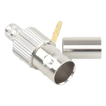 Conector BNC Hembra / 75 Ohm / Anillo Plegable / RG-59/U / Níquel-Oro-Delrin / 28.80 mm