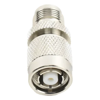 Adaptador RF en Línea / Conector TNC Macho Inverso a TNC Hembra / Cuerpo Bronce Niquelado / Contacto Oro / Aislante Teflón