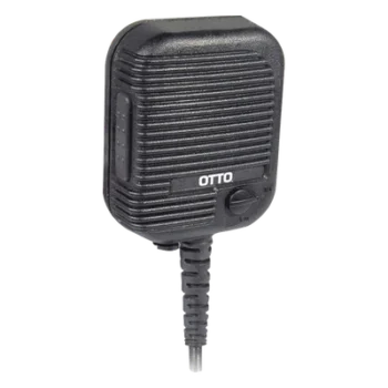 Micrófono-Bocina para Radio Portátil / Control de Volumen / PTT 1 Millón de Ciclos / Jack 2.5 mm / Cable Espiral 40 lb / Clip 360° / MIL-STD-810