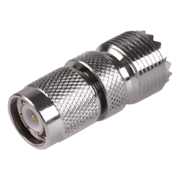 Adaptador de Conector RF / TNC Macho a UHF Hembra SO-239 / Montaje en Línea / Cuerpo Bronce Niquelado / Contacto Oro / Aislante Teflón