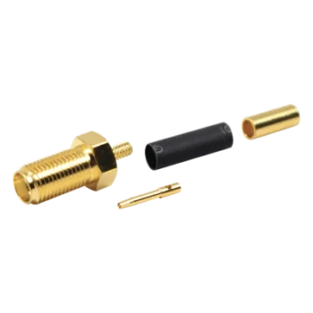 Conector SMA Hembra / Anillo Plegable / Cuerpo Bronce / Contacto Oro / Teflón / RG-174/U, Belden 8216